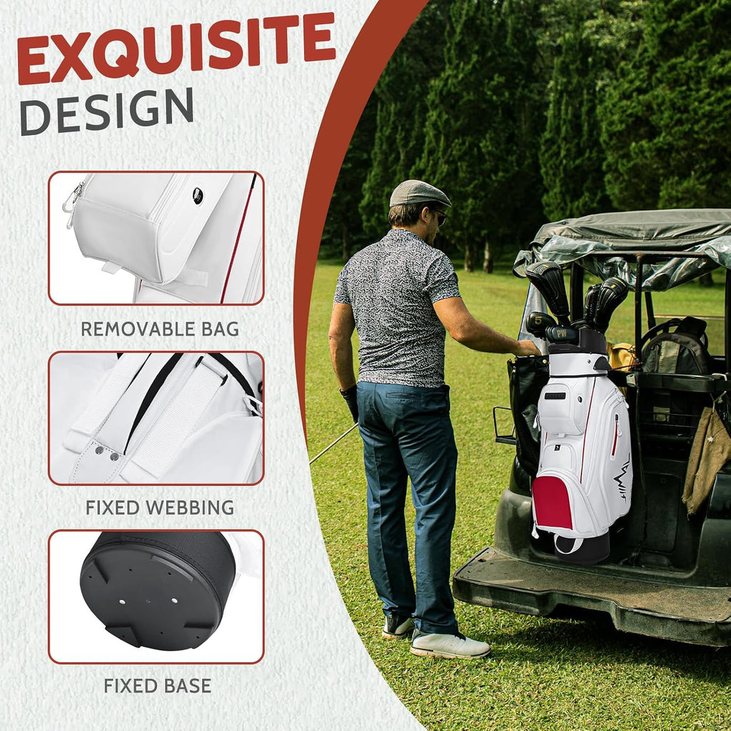 uniHimal14-Way Golf Cart Bag Pro with Full Length Divider Top, Golf Bag for Men with Handles and Rain Cover