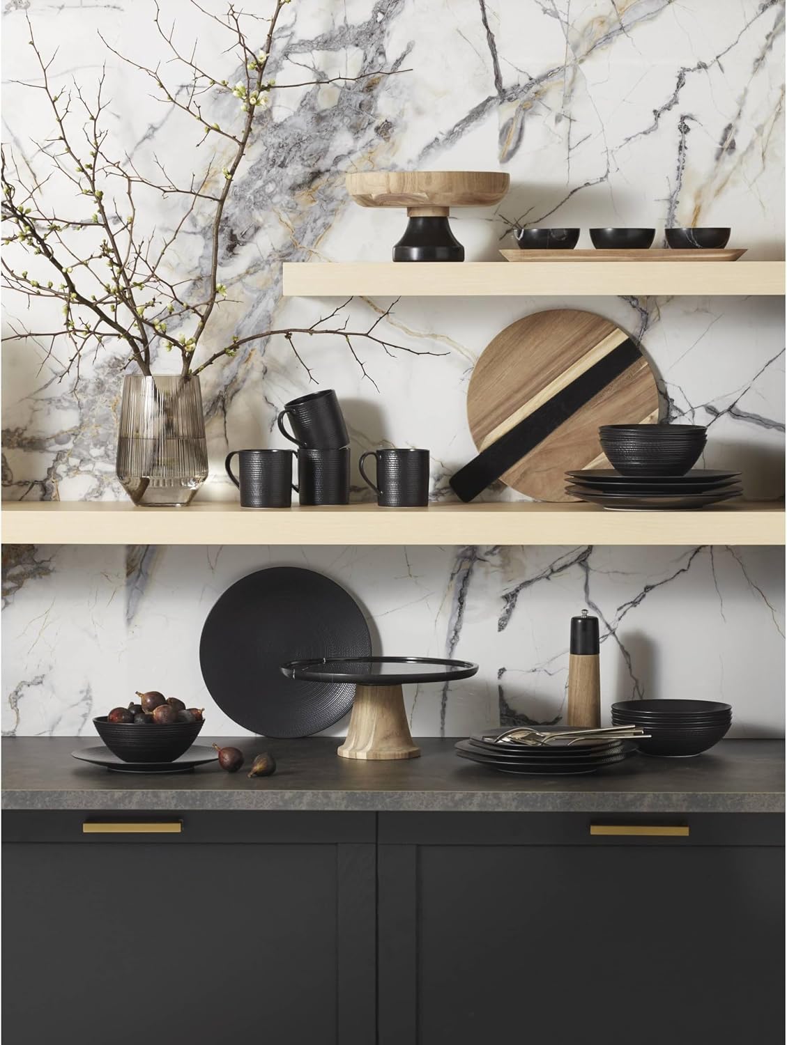 Lenox 895250 Lx Collective Black 12-Piece Set, White