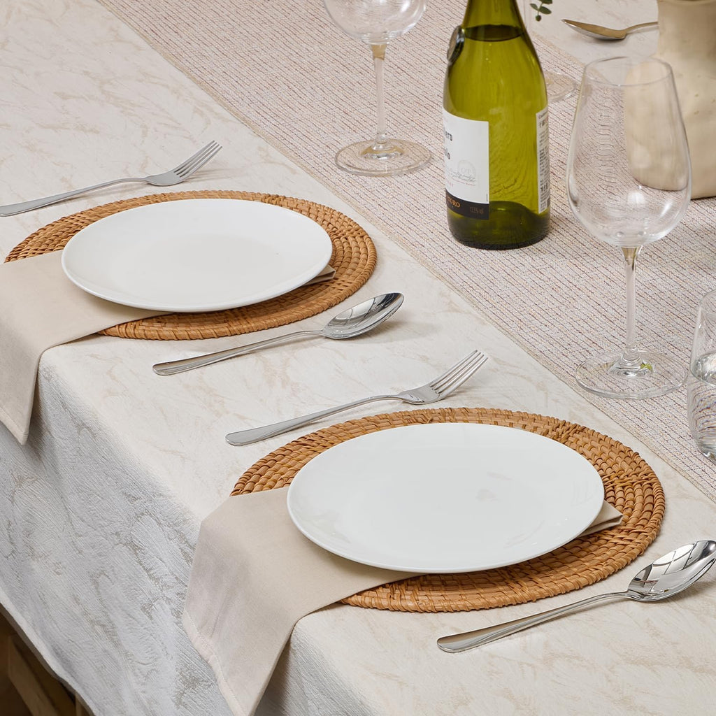 KINGSTONE 16-Piece Bone China Dinnerware Sets for 4, Lightweight Porcelain Dish Serving Plates and Bowls Sets, Durable Scratch Resistant Dinner Set, Microwave & Dishwasher Safe, Ivory White
