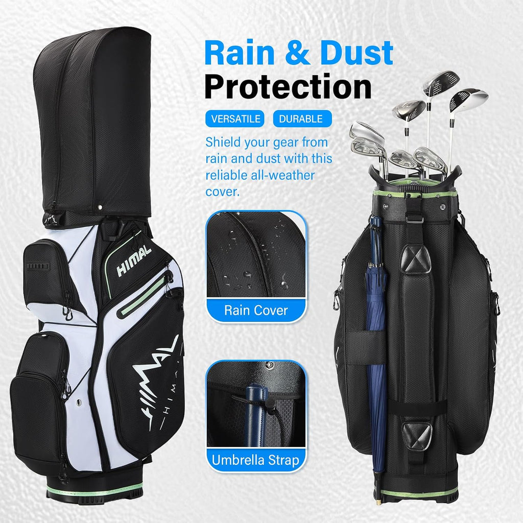 uniHimal 14-Way Golf Cart Bag, Full Length Premium Golf Bag for Men with Cooler Pocket, Handles and Rain Cover