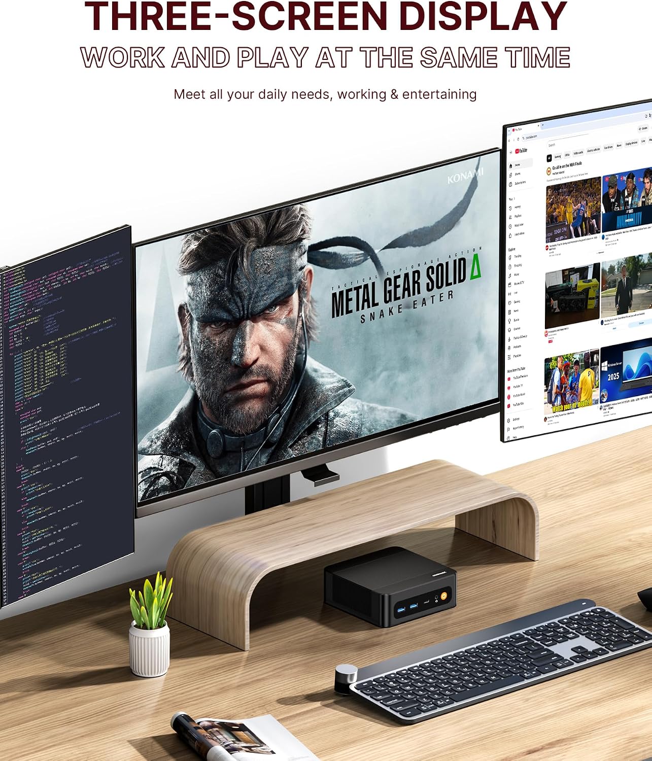 N4 Dual Nic Mini PC, Ryzen 9 6900HX, 32GB LPDDR5X 1TB PCIe 4.0 SSD, Radeon 680M GPU, Mini Computer, WiFi-6E(AX210) & BT-5.2, 4K Triple Display, Office/Home/Gaming