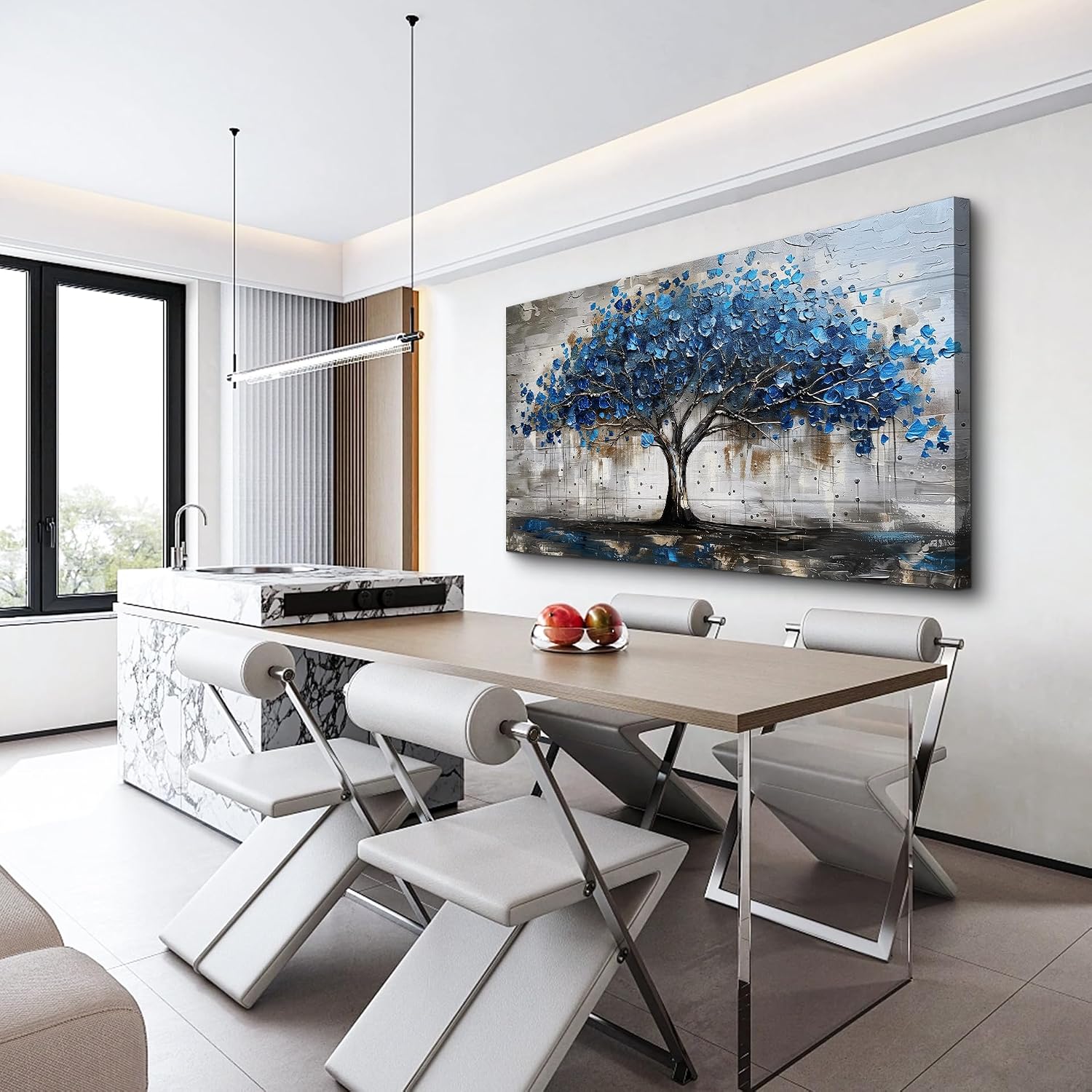 Lapremoly Framed Wall Art For Office Wall Decor For Living Room Bedroom Decor Tree Panoramic Landscape Wall Paintings Canvas Prints Textured Abstract Pictures Artwork Modern Home Decoration 30'X60'