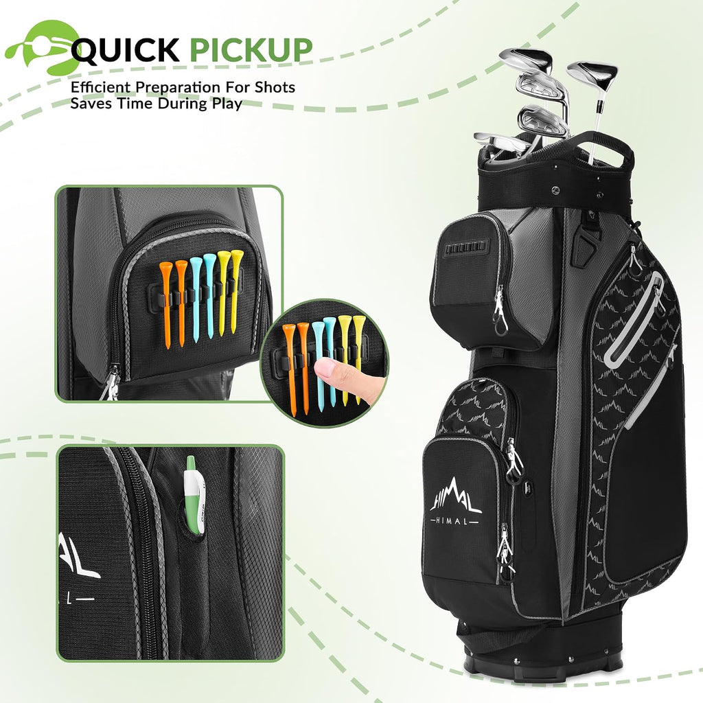 uniHimal 14 Way Golf Cart Bag Featuring Full-Length Divider Top and Multiple Pockets, Golf Bag for Men with Handles and Rain Cover