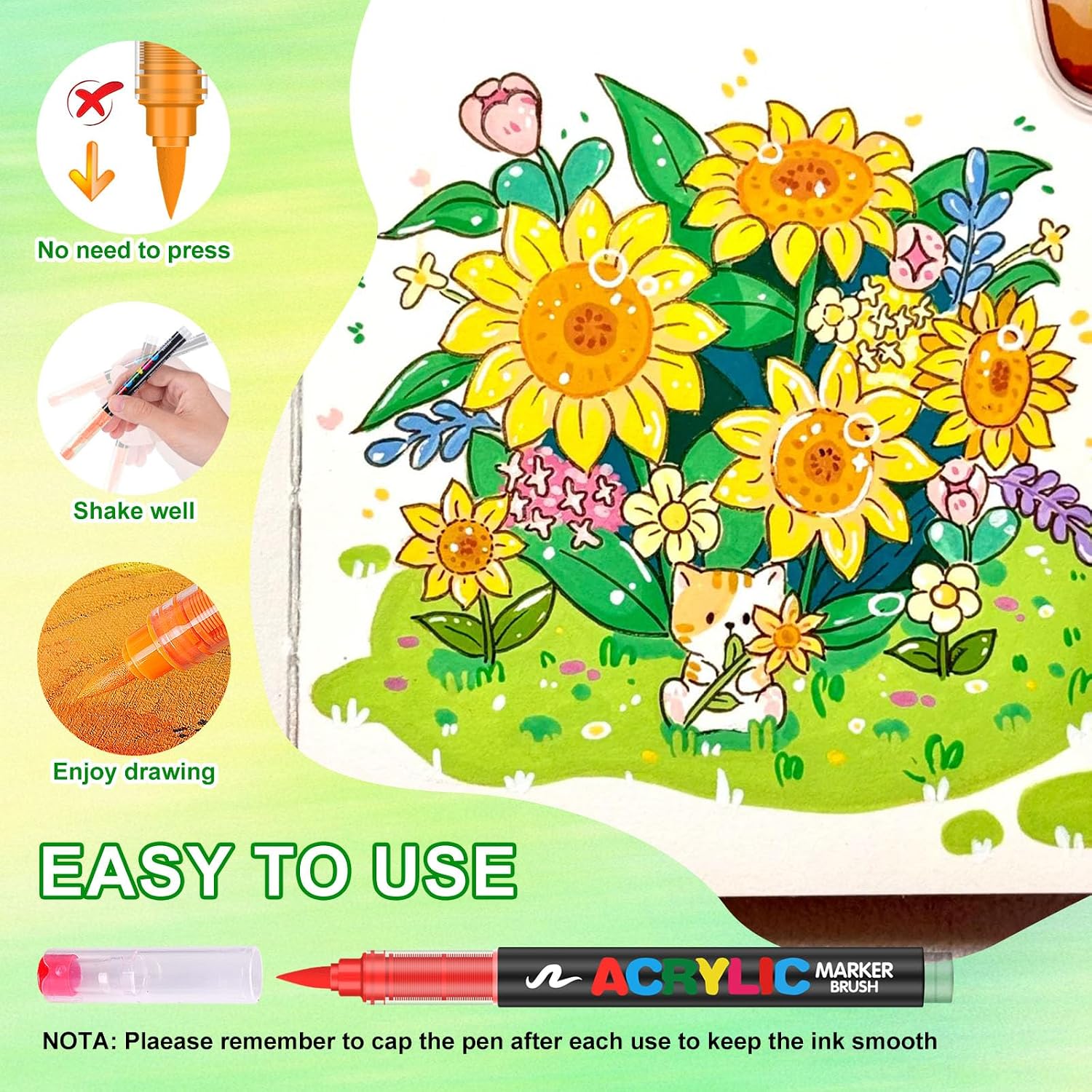 Amamao 408 Colors Acrylic Paint Markers, Soft Brush Tip Pens and Markers, Acrylic Paint Pens for Wood, Stone, Canvas, Glass, Fabric, Egg, Rock Painting and DIY Crafts Art Supplies (408 BOX)