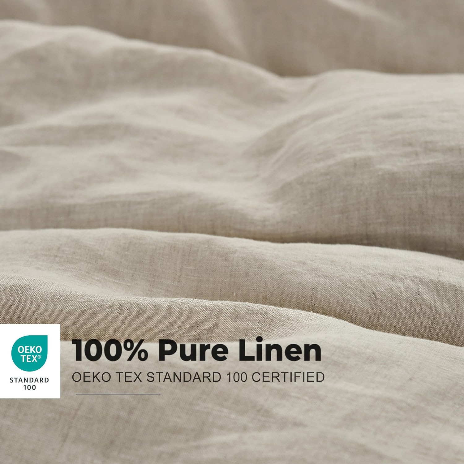Simple&Opulence 100% Washed Linen Duvet Cover with Embroidered,3 Pieces Soft Farmhouse Comforter Set with Button Closure,1 Duvet Cover and 2 Pillowshams(Queen,Natural Linen)