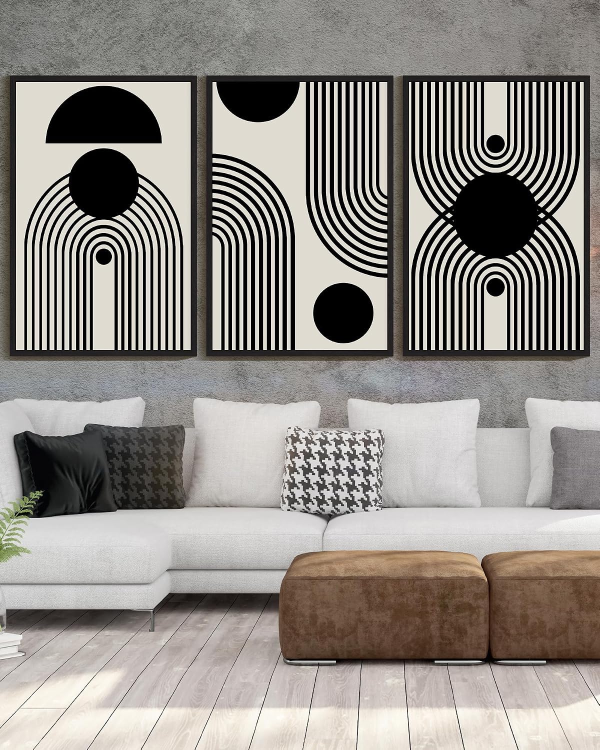 Drsoum Large 24x36in Black and White Abstract Framed Wall Art Decor Duotone Minimal Dark Brush Stroke Prints Shapes Illustrations Modern Art Decorative Ready To Hang - Black Framed
