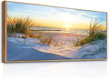 MHARTK66 Large Wall Art For Living Room Wall Decor For Office Ocean Painting Bedroom Wall Decorations Sunrise And Sunset Pictures Artwork For Modern Wood Framed Beach Canvas Prints Poster 72l X 32w