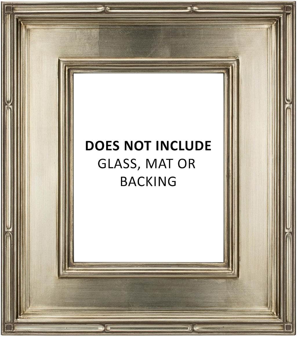 Creative Mark Museum Plein Aire Ornate Picture Frame - 24x30 - Silver Leaf - Pack of 2, High-End Antique Style Frames - Open Back with No Glass or Backing