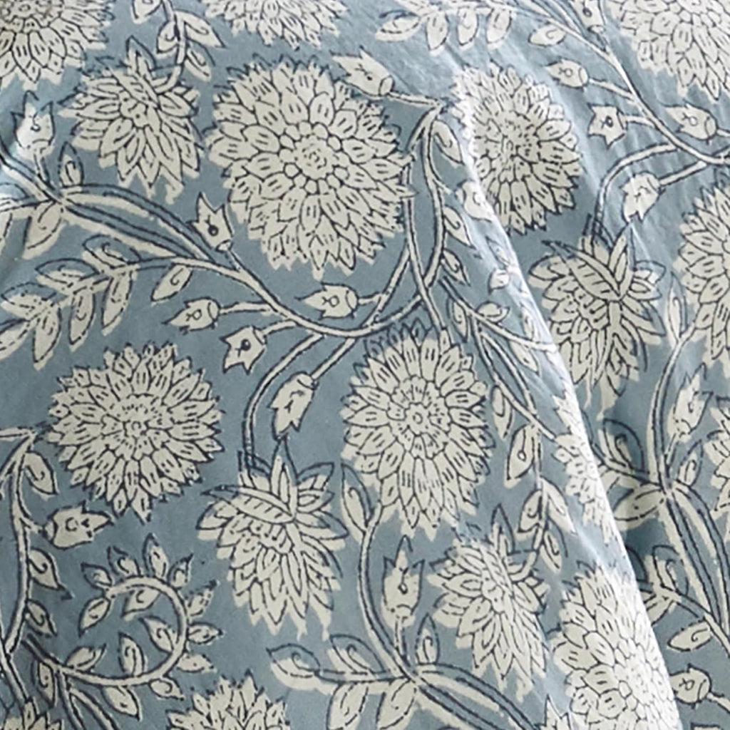 Levtex Home Adare Blue Reversible Twin/Twin XL Comforter Set (68x88in) with 1 Pillowcase (26x20in) - Floral Bedding - Blue and White - 100% Cotton Twin Size Comforter Set - Soft, Pre-Washed