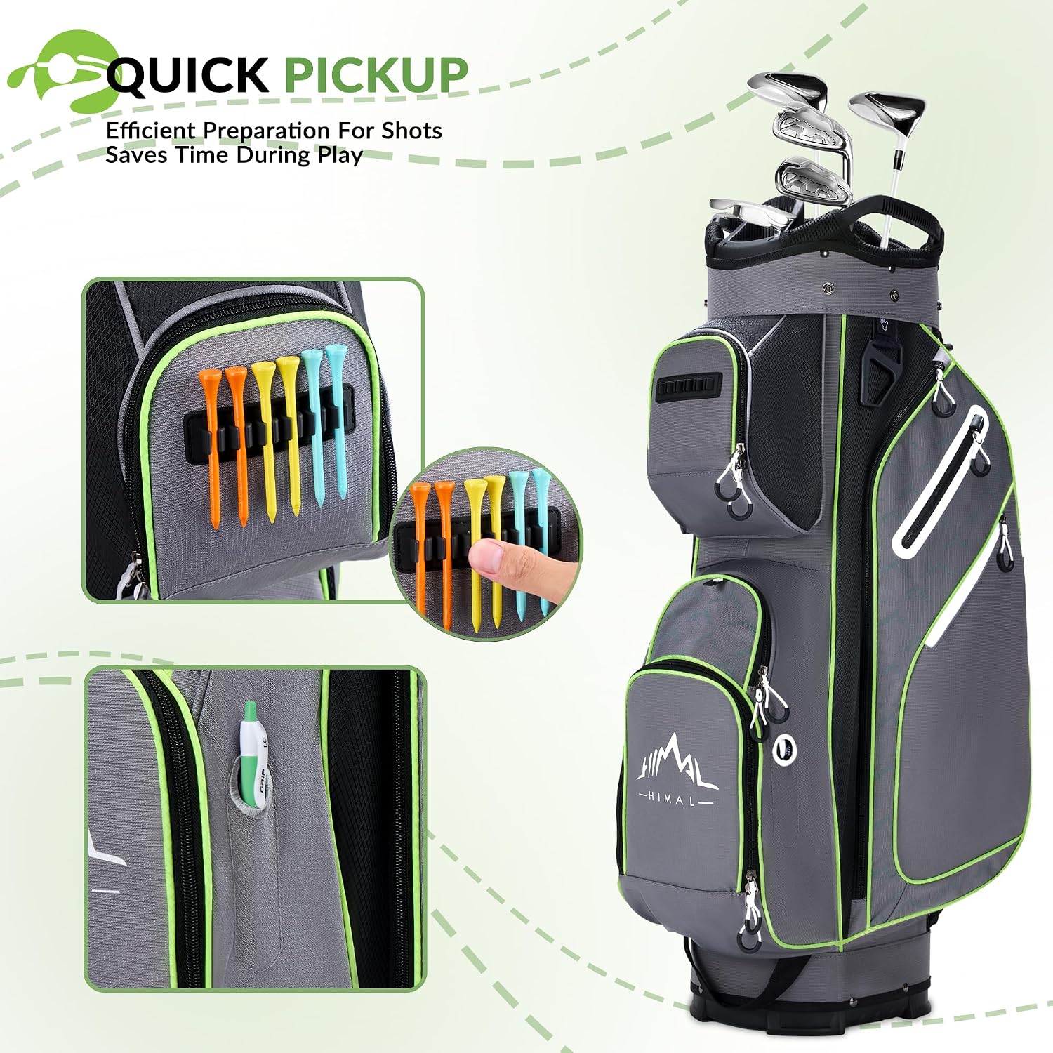 uniHimal 14 Way Golf Cart Bag Featuring Full-Length Divider Top and Multiple Pockets, Golf Bag for Men with Handles and Rain Cover