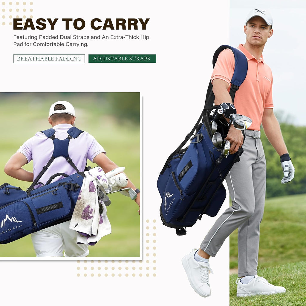 uniHimal Golf Stand Bag with 7 Way Top Dividers, Lightweight Golf Bags for Men Women with Multiple Pockets, Dual Straps