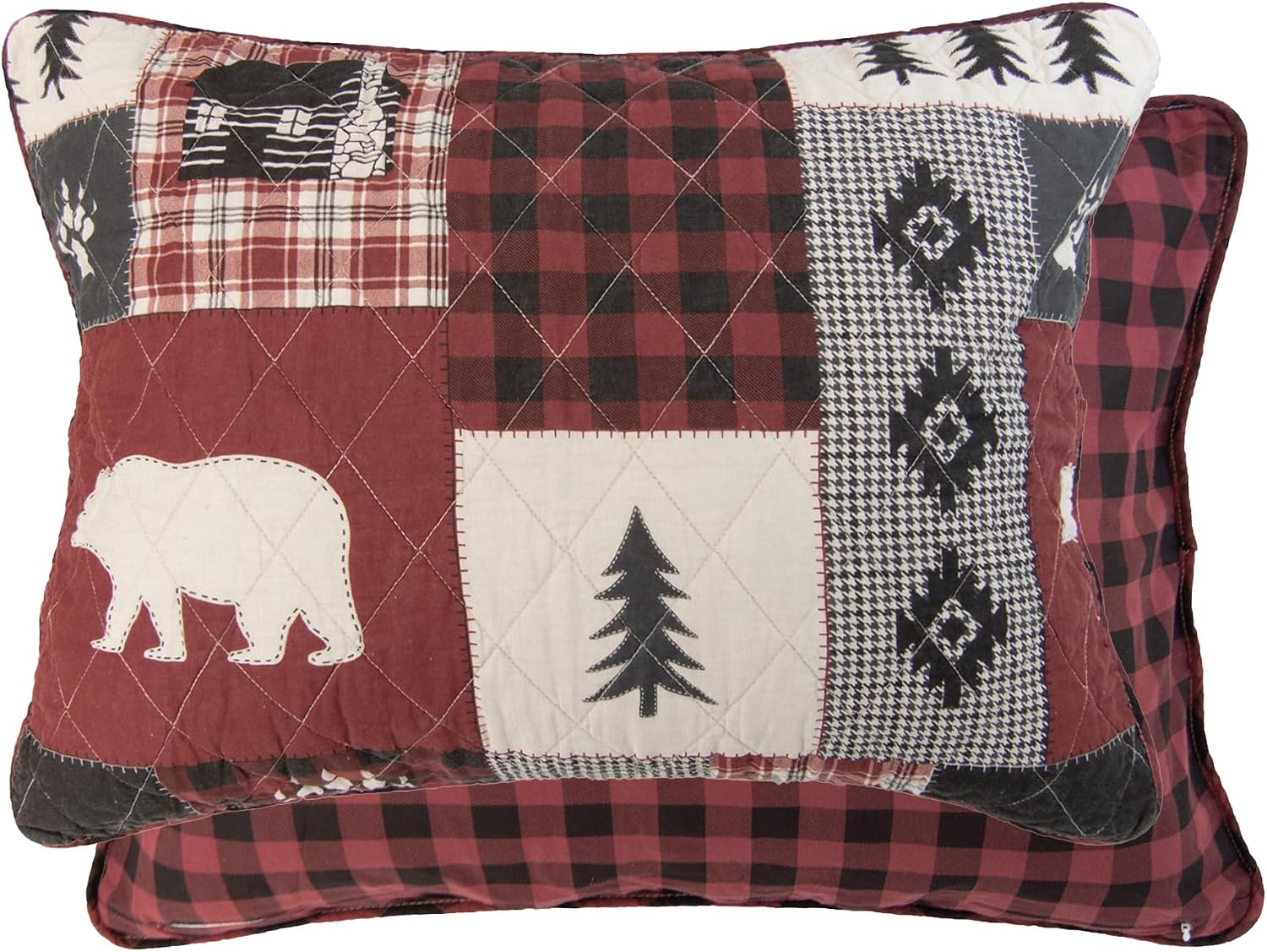 Donna Sharp Full/Queen Bedding Set - 3 Piece - Bear Peak Cotton Lodge Quilt Set with Full/Queen Quilt and Two Standard Pillow Shams - Fits Queen Size and Full Size Beds - Machine Washable