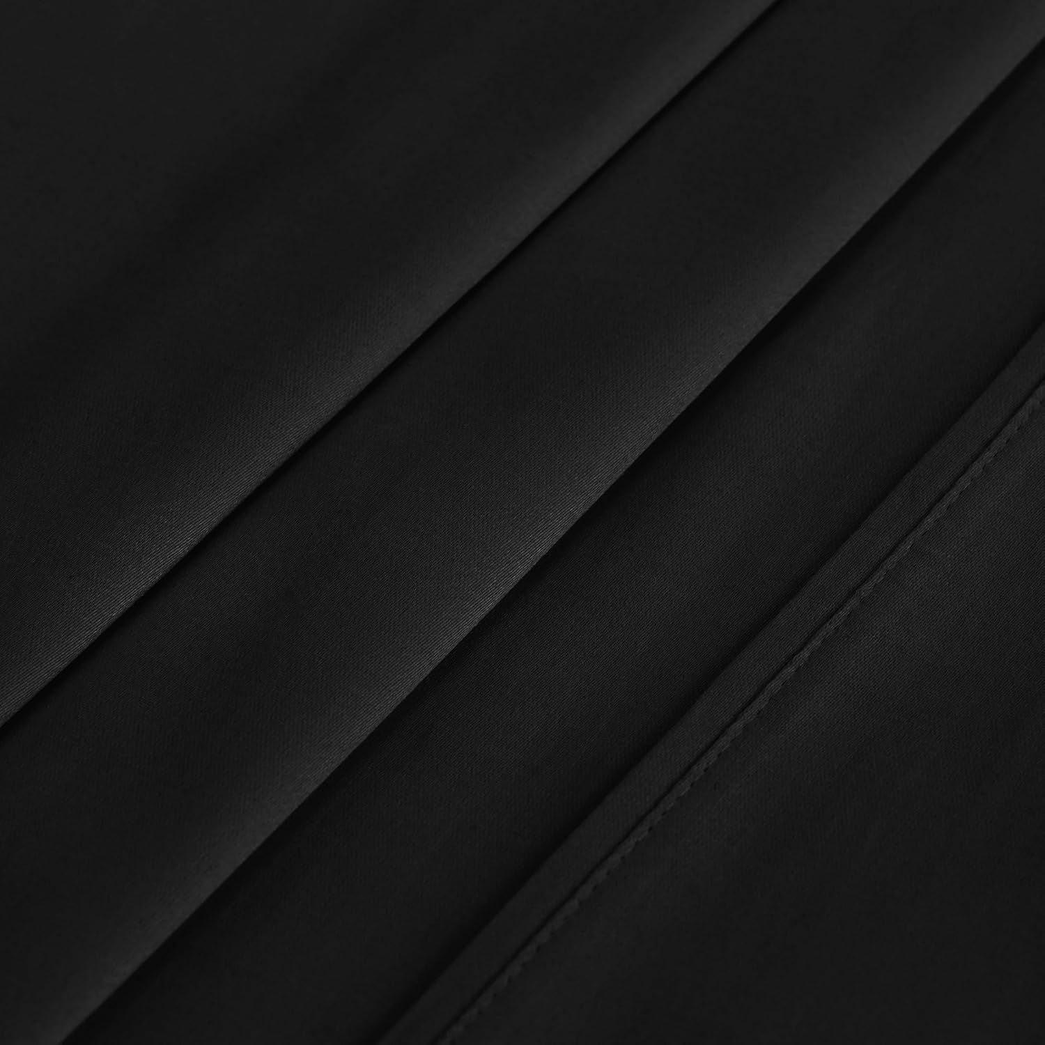 Superior Egyptian Cotton 400 Thread Count Bed Sheet Set, 1 Elastic Deep Pocket Fitted Sheet, 1 Flat Sheet, 2 Pillowcases, Soft Bedding, Luxury Sheets, Sateen Weave, California King Size, Black