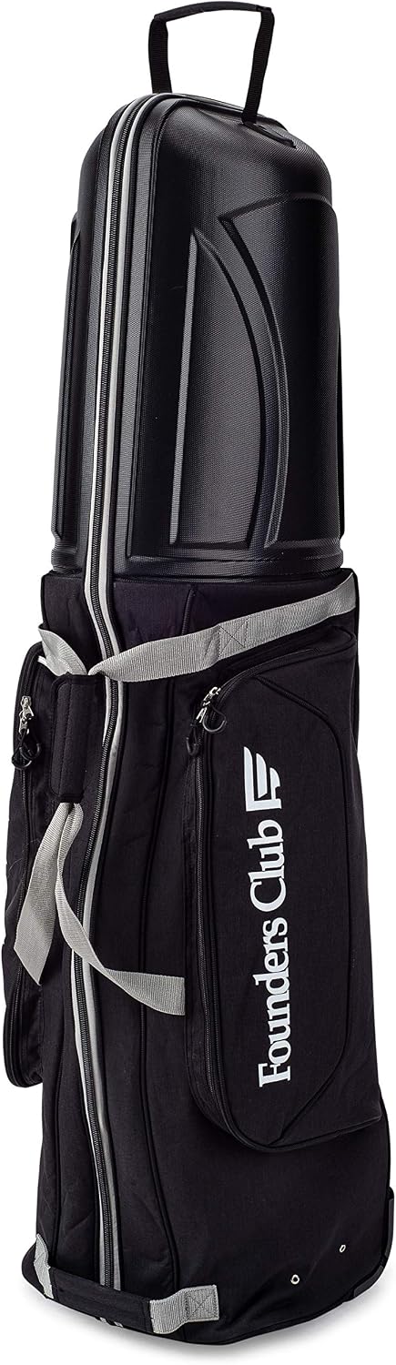 Founders Club Golf Travel Bag with Wheels - Lightweight Travel Cover & Case for Airlines - Club Protection with ABS Hard Top & Standup Pole Stiffening System