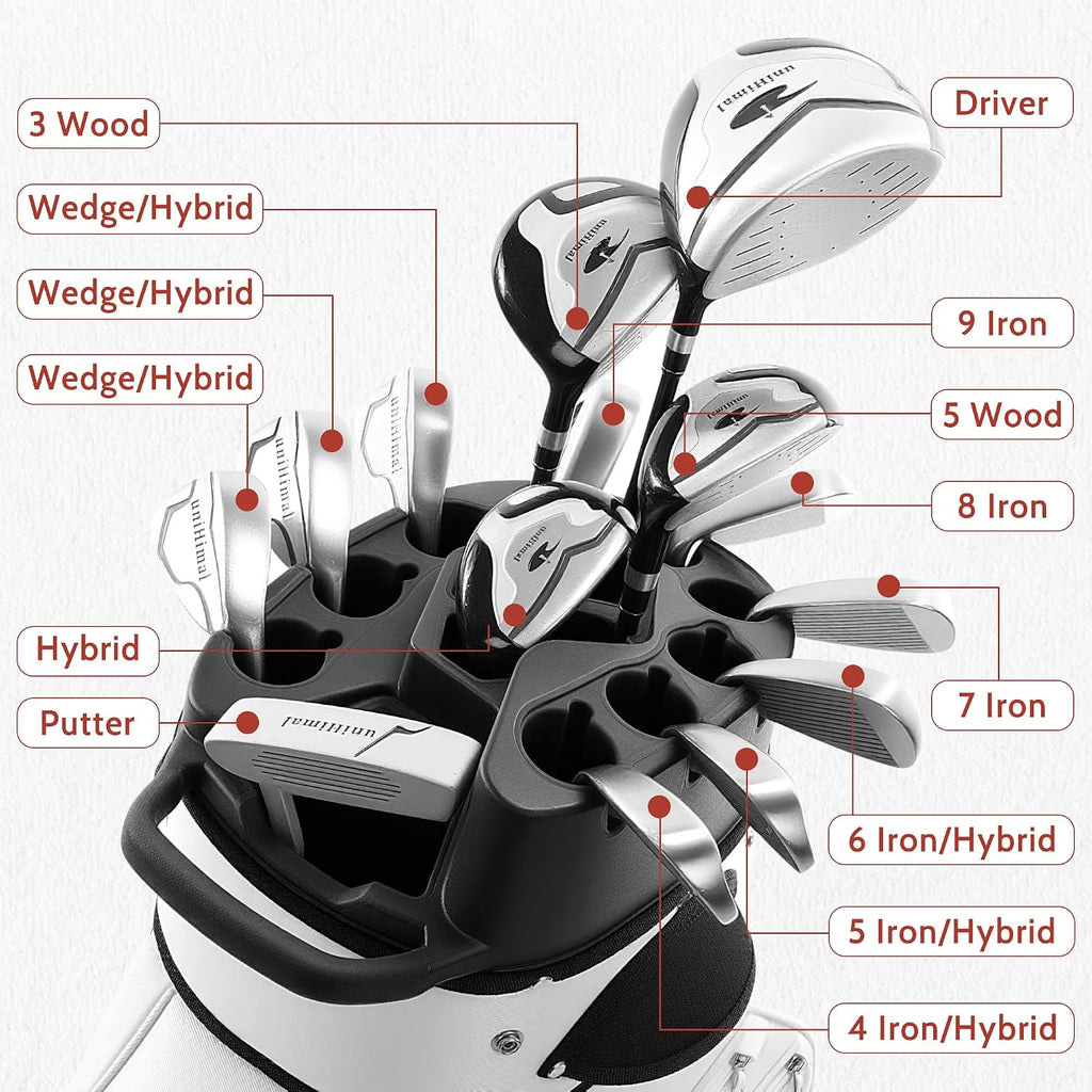 uniHimal14-Way Golf Cart Bag Pro with Full Length Divider Top, Golf Bag for Men with Handles and Rain Cover