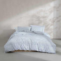 Calvin Klein - Queen Comforter Set, Crisp & Tailored Cooling Bedding w/a Naturally Smooth Cotton Percale Lightweight Feel – 3 Piece Bed Set with Matching Pillowcases (Wavy Striped Blue)