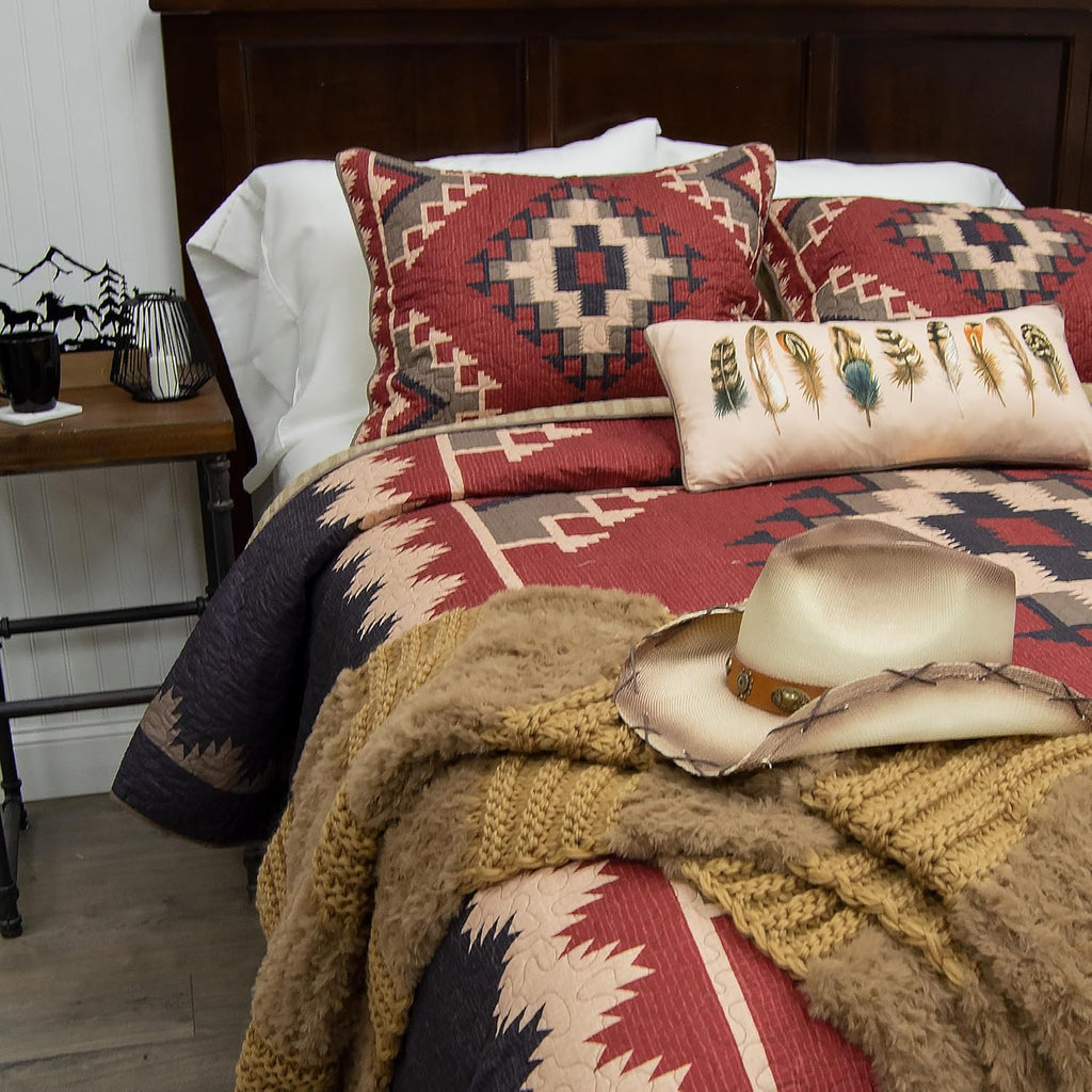 Donna Sharp King Bedding Set - 4 Piece - Mojave Southwest Quilt Set with King Quilt, Two King Pillow Shams and One Decorative Pillow - Machine Washable