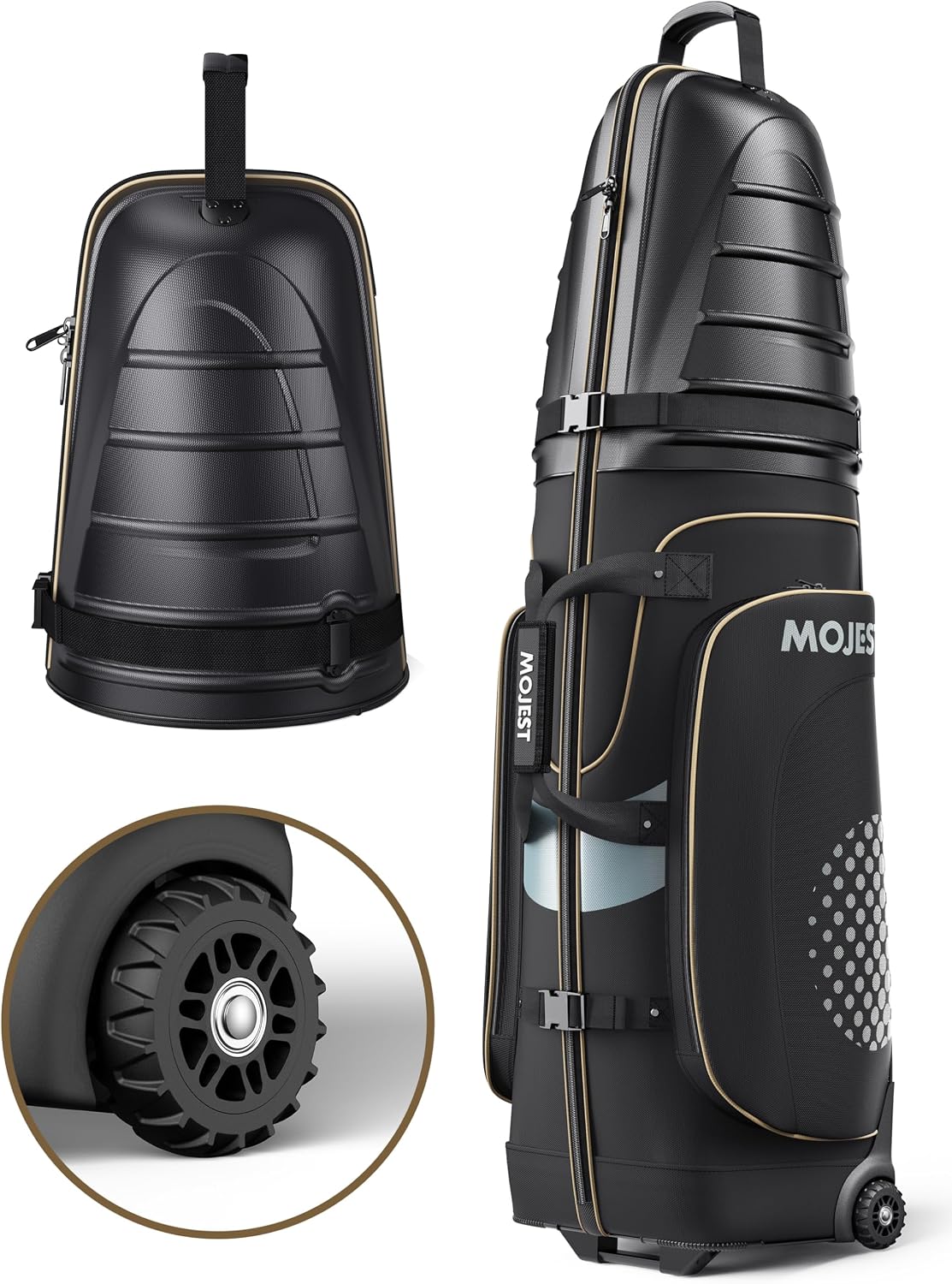 Golf Travel Bags for Airlines with Wheels, Hard Case Top and 1680D Heavy Duty Oxford Protect Golf Clubs, Lightweight and Easy to Maneuver