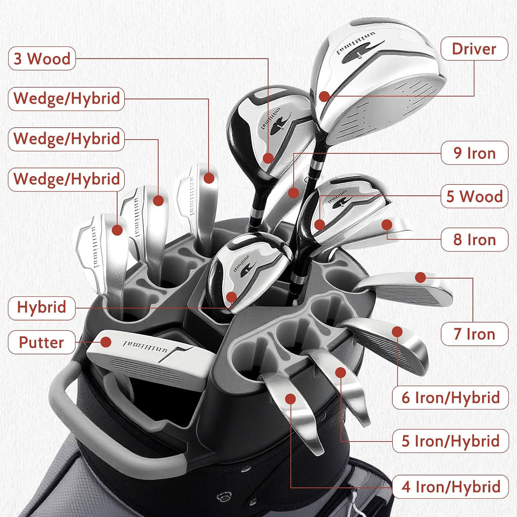 uniHimal14-Way Golf Cart Bag Pro with Full Length Divider Top, Golf Bag for Men with Handles and Rain Cover
