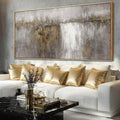 Abstract Hanging Art Grey and Gold Poster Print Neutral Decorative Pictures 36'x70' Poster for Bedroom Artwork for Office