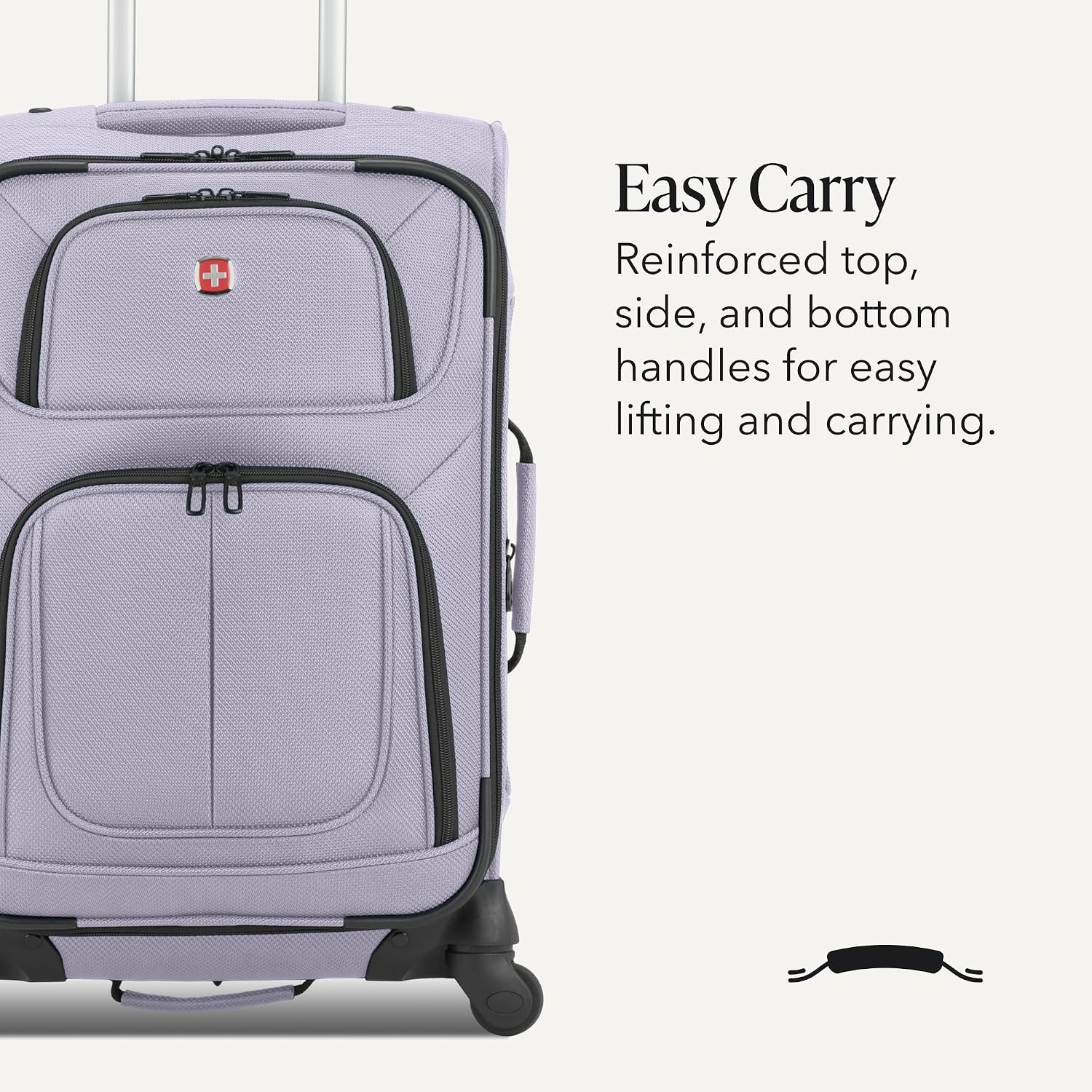 SWISSGEAR Sion Carry-On Spinner Luggage, Softside Expandable, Lightweight Suitcase, Evening Haze, 22.75-Inch