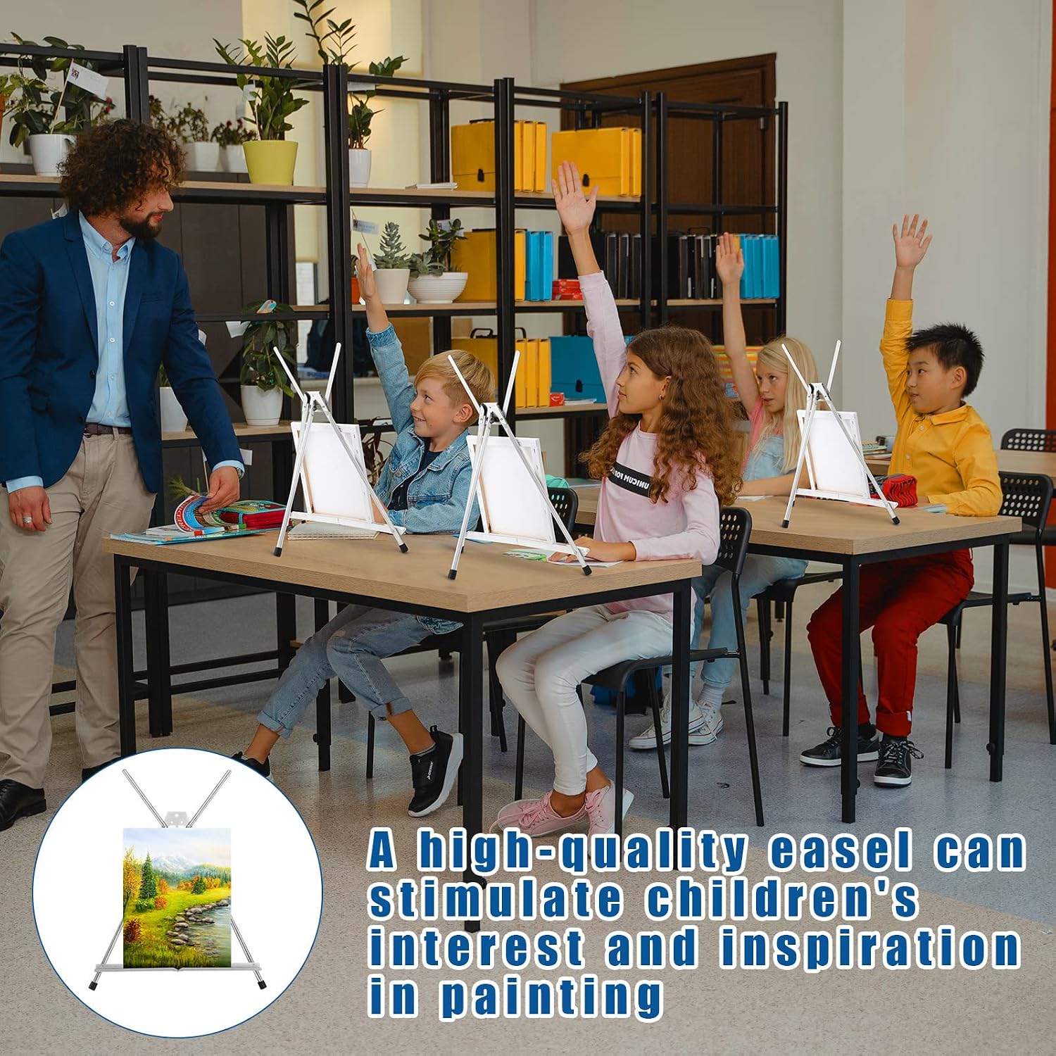 Xinnun 24 Pack Aluminum Tabletop Display Easels 15' to 21' Adjustable Portable Tripod Desktop with Extension Arm Wings and Rubber Feet Tripod Easels Stand for Canvas Pictures Paintings School (Silver)