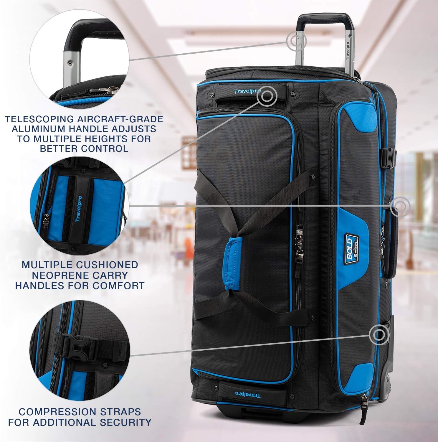 Travelpro Tpro Bold 2.0 30 Inch Drop Bottom Rolling Duffel