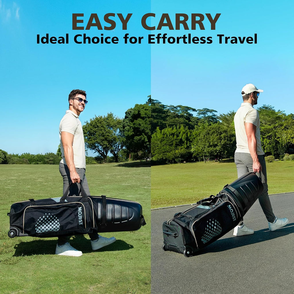 Golf Travel Bags for Airlines with Wheels, Hard Case Top and 1680D Heavy Duty Oxford Protect Golf Clubs, Lightweight and Easy to Maneuver