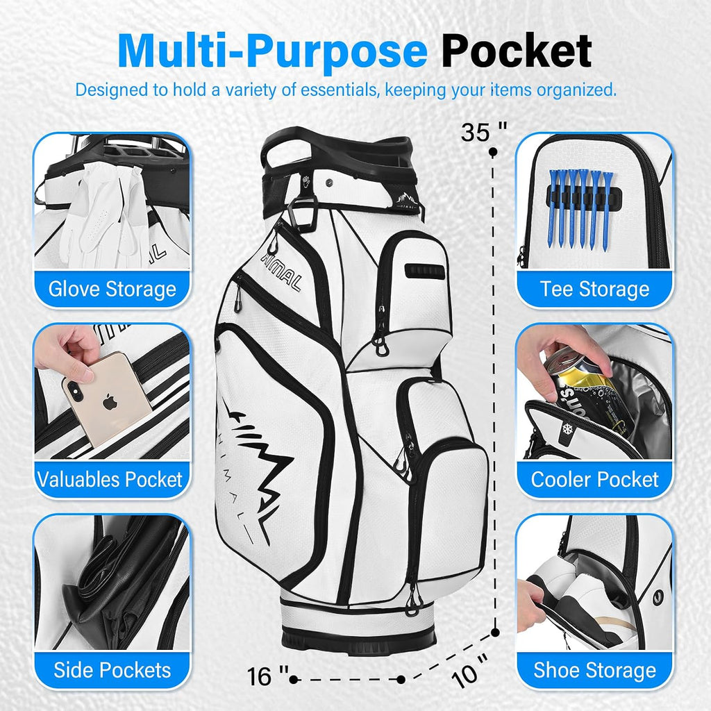 uniHimal 14-Way Golf Cart Bag, Full Length Premium Golf Bag for Men with Cooler Pocket, Handles and Rain Cover