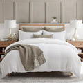 Levtex Home Mills Waffle King Duvet Cover Set (106x94in) with 2 Pillow Shams (36x20in) - Bright White - Cotton King Size Duvet Cover Set - Soft, Pre-Washed