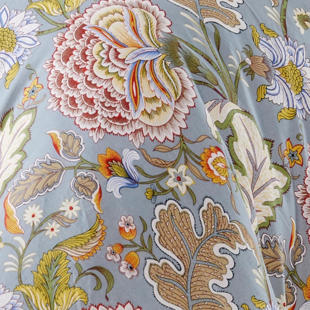 Levtex Home Angelica Reversible Twin/Twin XL Comforter Set (68x88in) with 1 Pillowcase (26x20in) - Floral Bedding - Blue Grey, Coral - 100% Cotton Twin Size Comforter Set - Soft, Pre-Washed