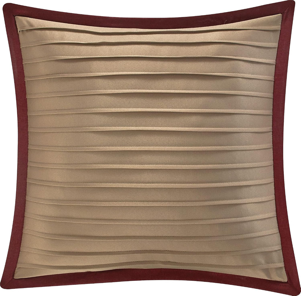 Stratford Park Burgundy Queen Comforter Set, 10 Piece, Jacquard Bedding Comforters & Sets, Bedskirt, Pillows & Shams, Ultra-Soft