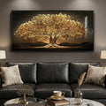 Large Framed Black and Gold Tree of Life Wall Art, Modern Luxury Tree Painting Print Artwork for Walls, Contemporary Dark Elegant Glam Picture for Living Room Bedroom Office Wall Decor, 60x30 Inch