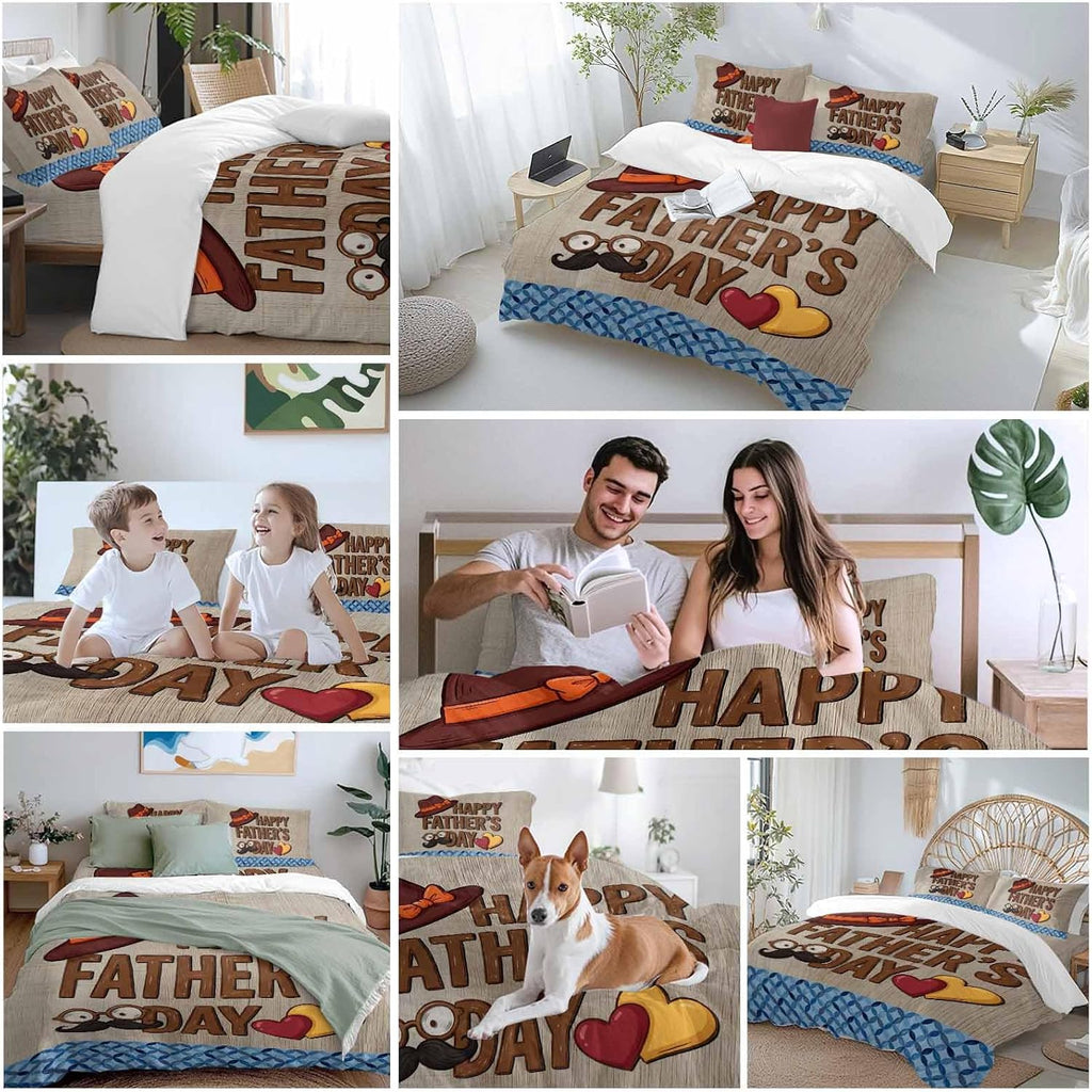 Independence Day Dog Cat Duvet Cover Set Queen Size 4 Pieces Watercolor Red Blue Stripe Star Flag Firework Blue Bedding Set with Zipper Closure,1 Comforter Cover 90x92 Inch 1 Flat Sheet&2 Pillow Cases