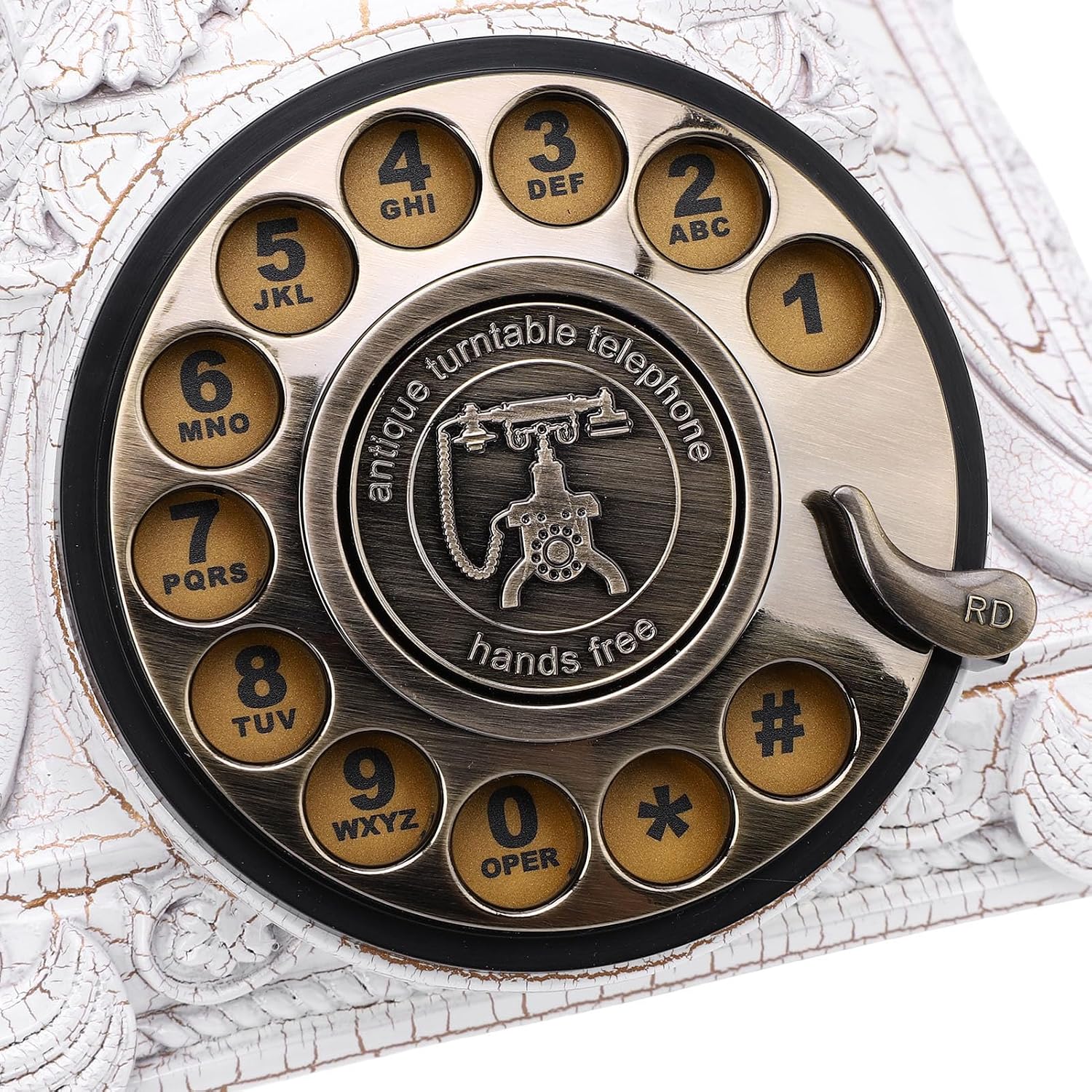 Audio Guest Book Phone, Vintage Retro Telephone for Wedding Party, Customized Voice Message for Home and Hotel (White)