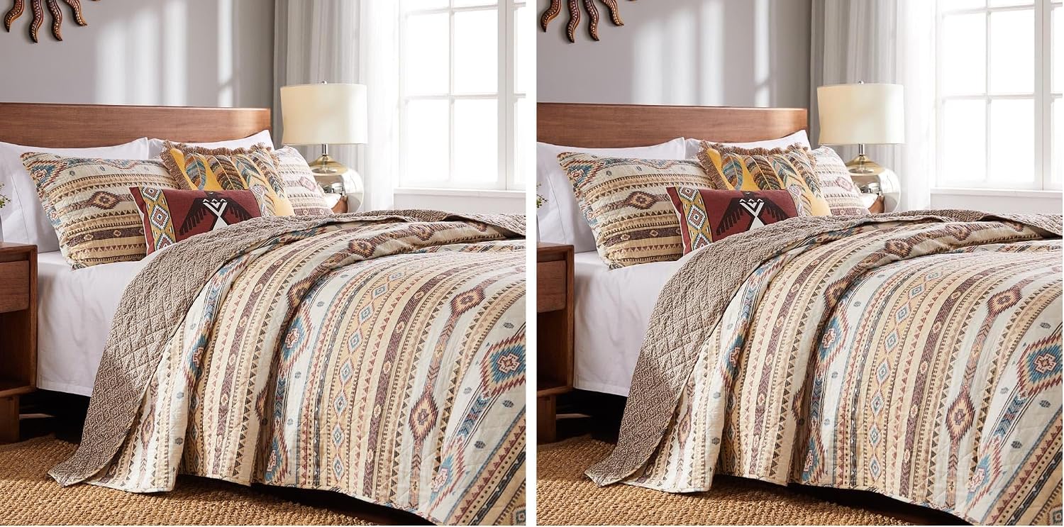 Barefoot Bungalow Phoenix Quilt Set, 2-Piece Twin/XL, Tan (Pack of 2)