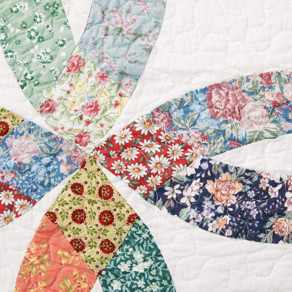C&F Home Heritage Double Wedding Ring Patchwork Premium 2-Piece Twin Bedding Set All Seasons Luxury Vintage Machine Washable Reversible Lightweight Quilt Bed Bedroom Anniversary Romantic Gift Decor