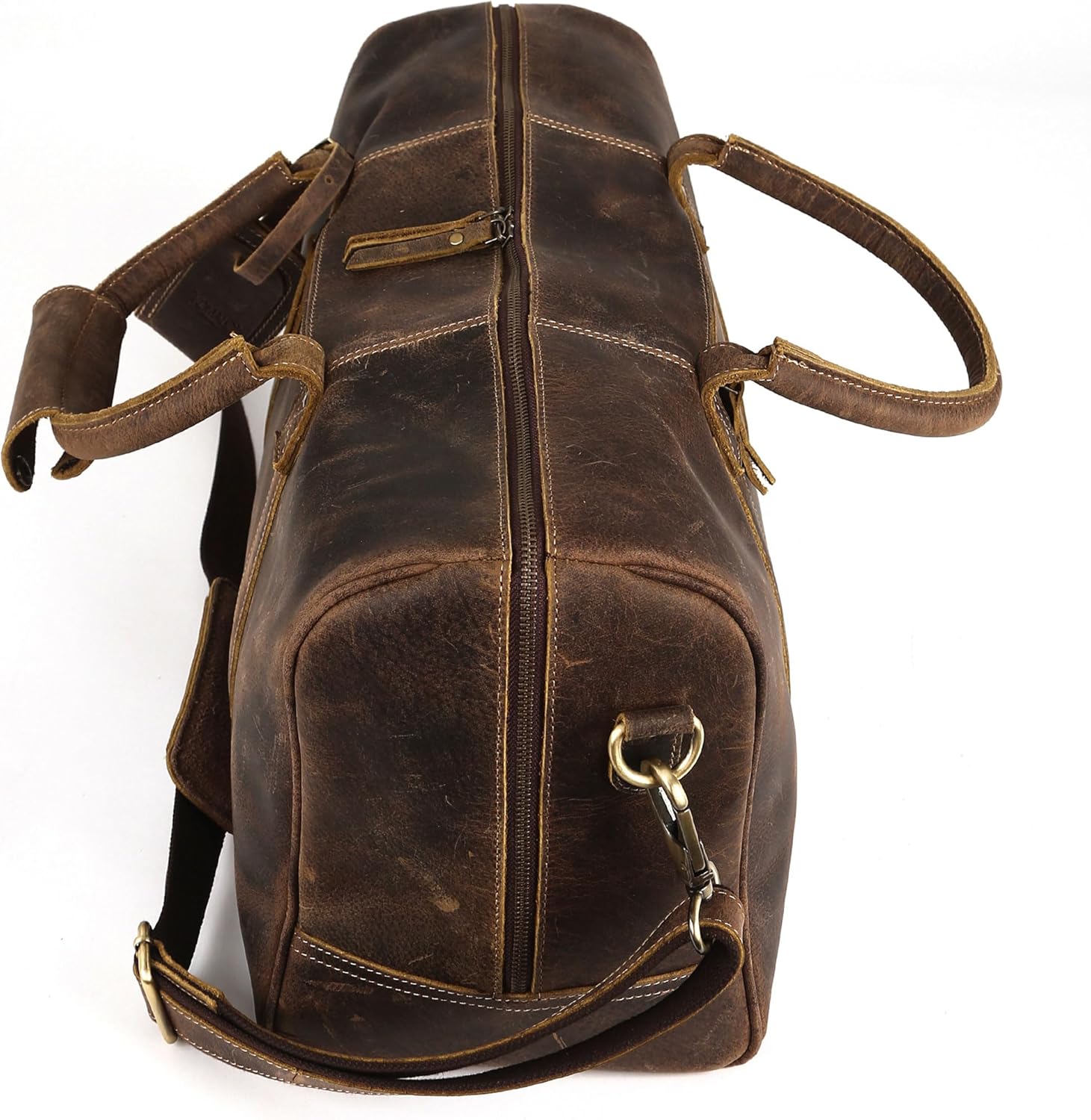 Leather Travel Duffle Bags for Men and Women cabin friendly Weekend Bag Sports Gym airplane carry on overnight duffel
