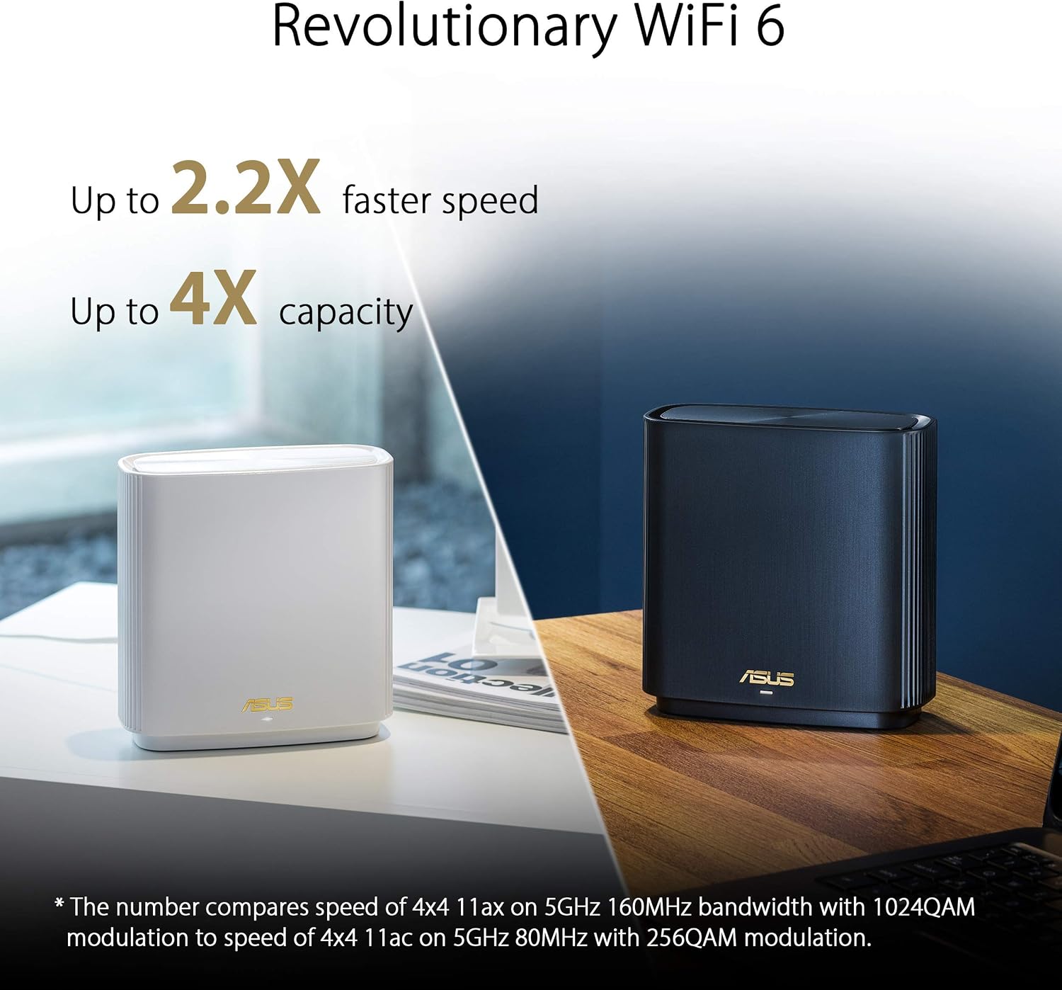 ASUS ZenWiFi AX Whole-Home Tri-Band Mesh WiFi 6 System (XT8) - 2 Pack, Coverage up to 5,500 sq.ft or 6+Rooms (Renewed)