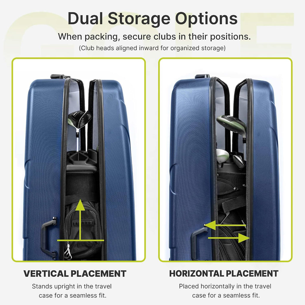 uniHimal Hard Case Golf Travel Bag with Wheels - PC Hard Shell Design Waterproof, Durable & Large Capacity - Golf Travel Case for Golf Clubs Ultimate Protection.