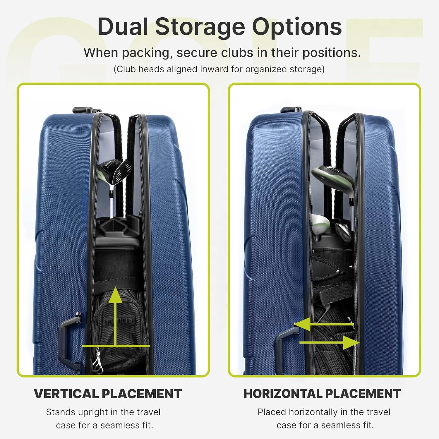 uniHimal Hard Case Golf Travel Bag with Wheels - PC Hard Shell Design Waterproof, Durable & Large Capacity - Golf Travel Case for Golf Clubs Ultimate Protection.