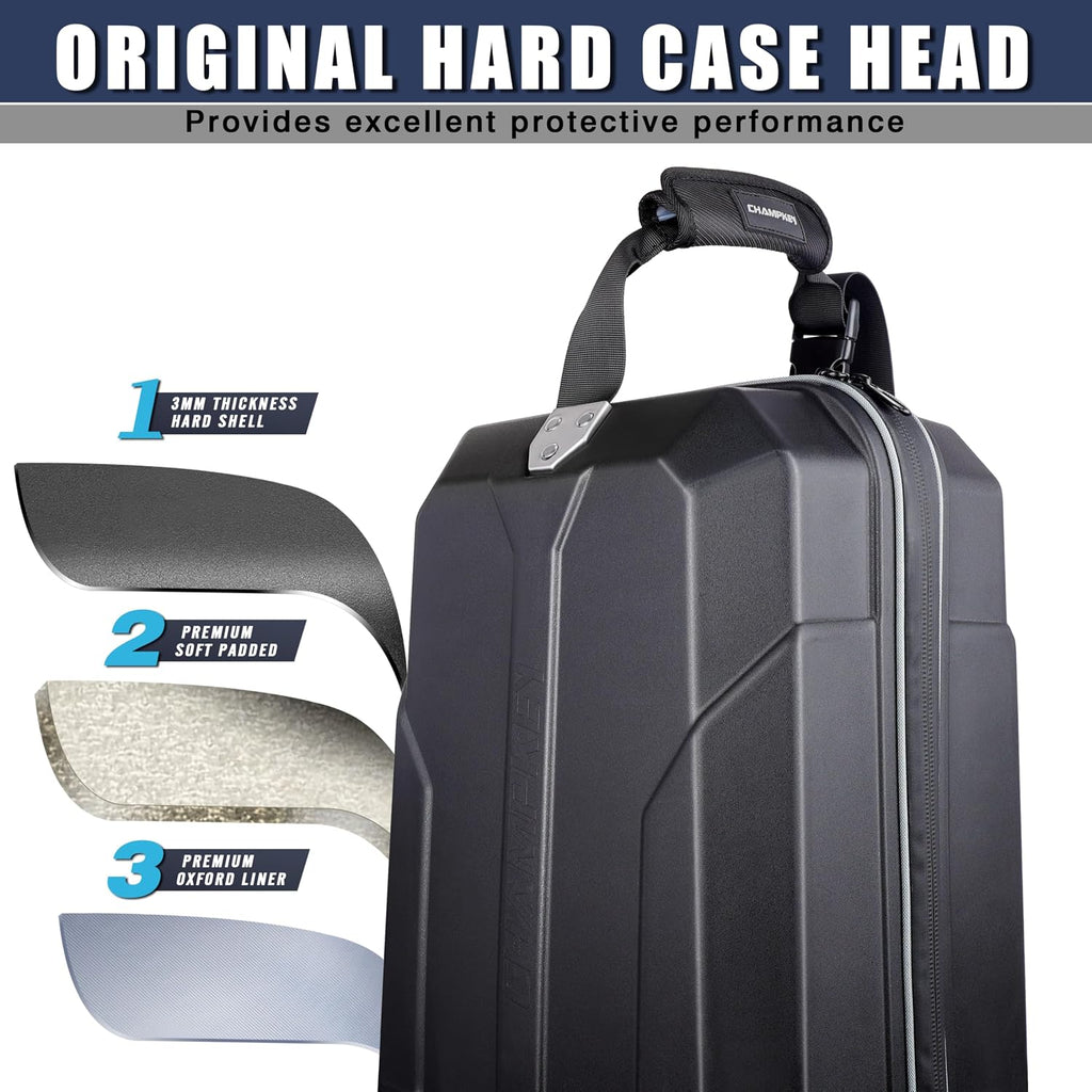 CHAMPKEY Premium Soft-Padded Golf Travel Bags for Airlines - Travel Golf Gags for Airlines with Premium Oxford Fabric and Oversized Wheels