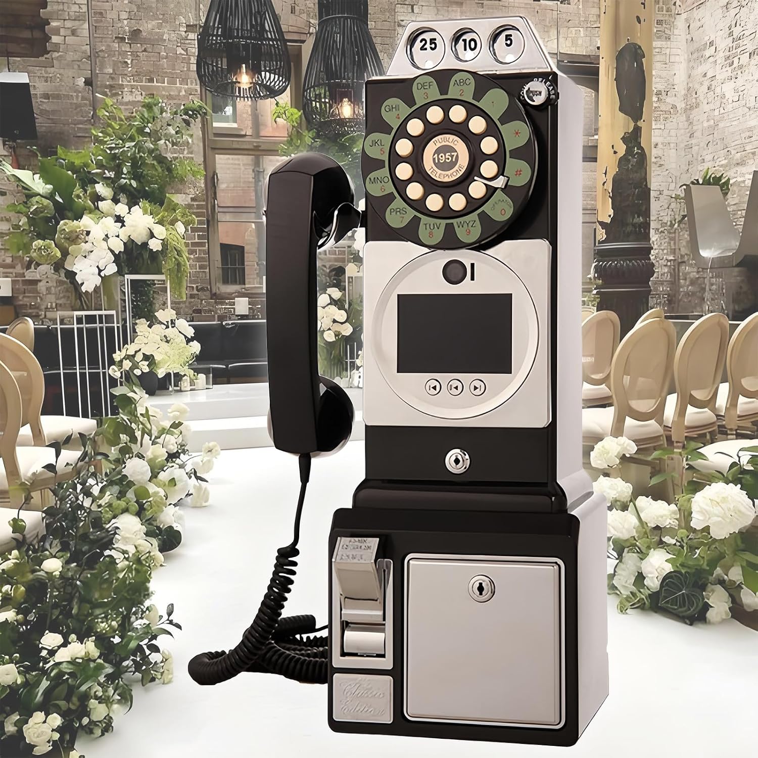 1080p Video Guestbook Wedding Phone, Video & Audio Guest Book, 64GB Large Memory, Clear Voice, Personalized Wedding Guestbook Decorations for a Variety of Memorable Party Occasions Bless,Black