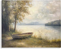 Stupell Industries Boat at Lake's Edge Canvas Wall Art, design by Petal Prints Design, 48 x 36