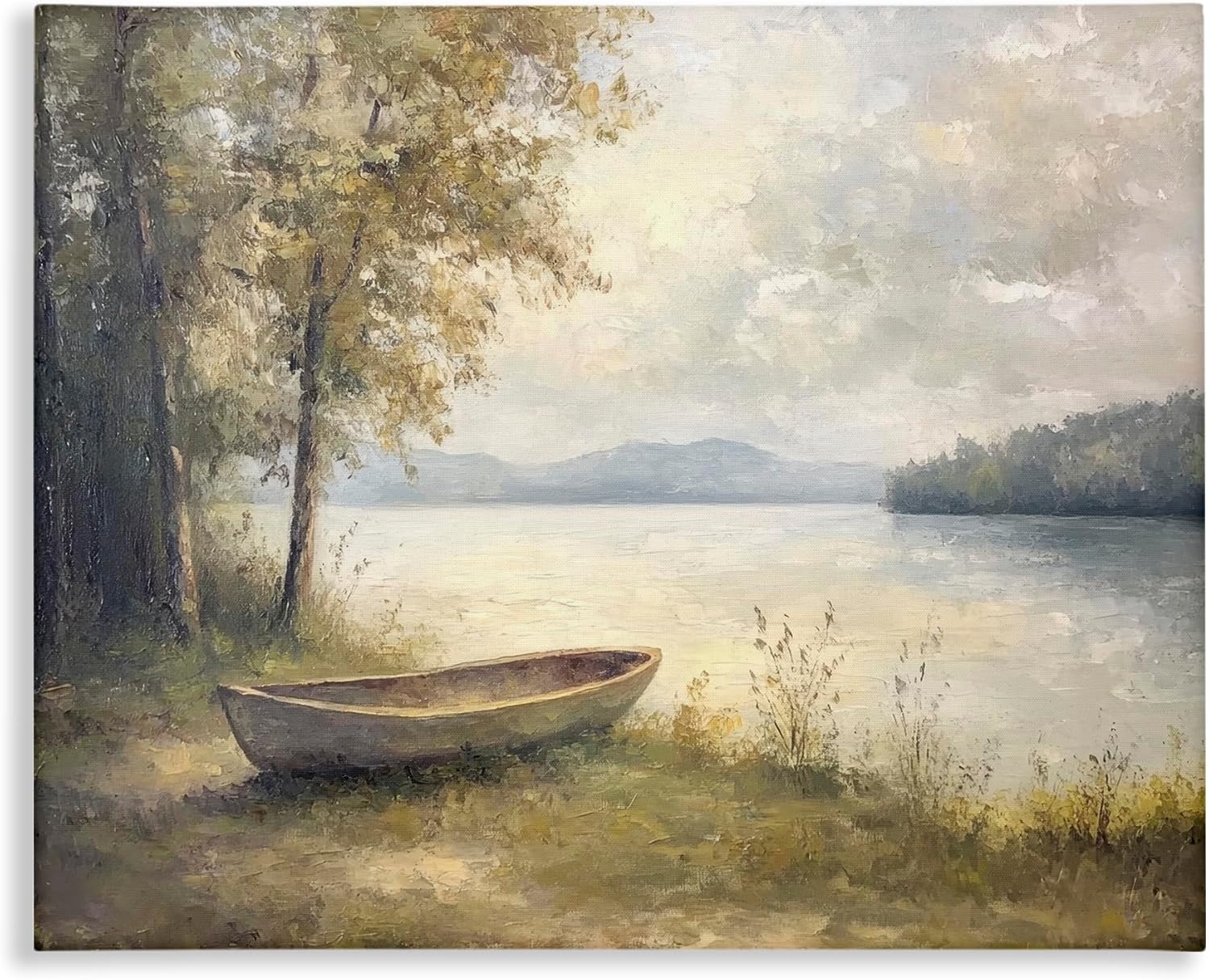 Stupell Industries Boat at Lake's Edge Canvas Wall Art, design by Petal Prints Design, 48 x 36