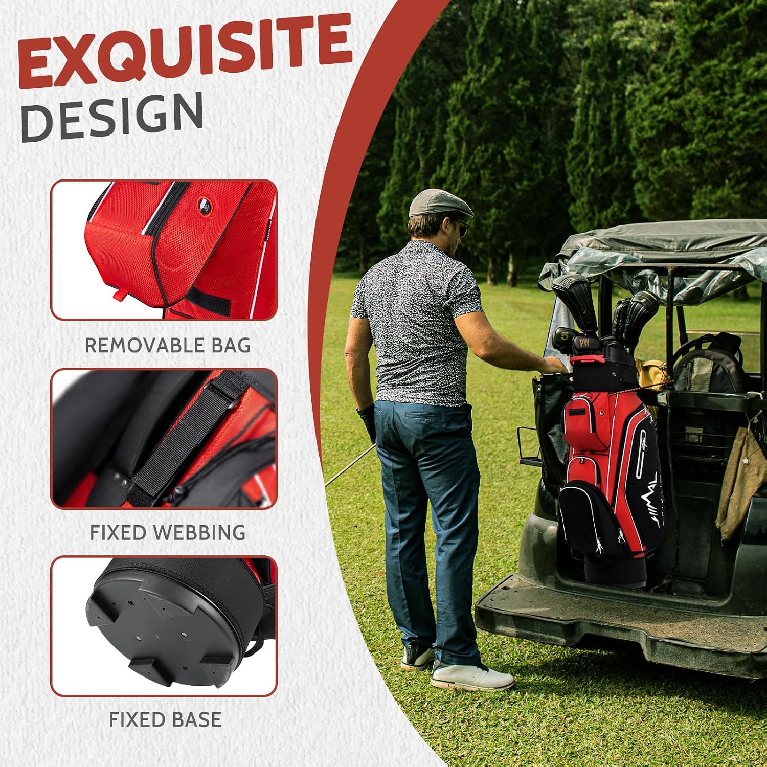 uniHimal14-Way Golf Cart Bag Pro with Full Length Divider Top, Golf Bag for Men with Handles and Rain Cover