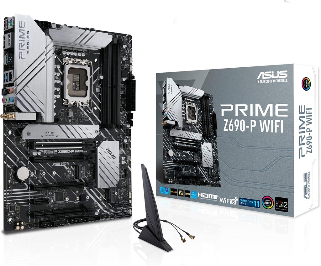 ASUS Prime Z690-P WiFi LGA1700(Intel 12th Gen) ATX Motherboard (PCIe 5.0,DDR5,14+1 Power Stages,3X M.2,WiFi 6,BT v5.2,2.5Gb LAN,Front Panel USB 3.2 Gen 1 Type-C,Thunderbolt 4 Support, Arua Sync)