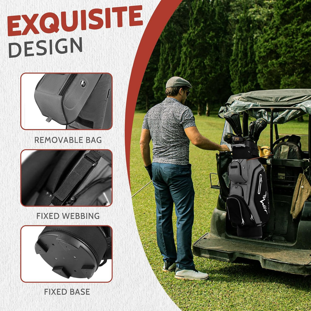 uniHimal14-Way Golf Cart Bag Pro with Full Length Divider Top, Golf Bag for Men with Handles and Rain Cover