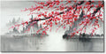 Large Traditional Chinese Painting Hand Painted Plum Blossom Canvas Wall Art Modern Black and White Landscape Oil Painting for Living Room 60 x 30 inch