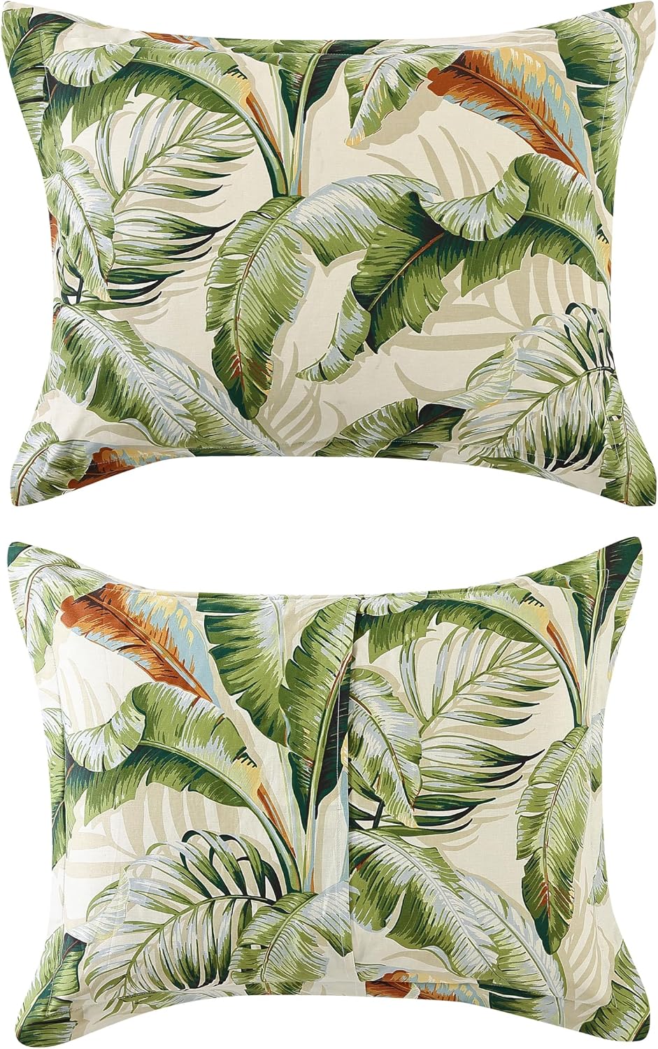 Tommy Bahama - Queen Comforter Set, Naturally Soft & Smooth Cotton Sateen Bedding with Matching Pillowcases & Bed Skirt, Medium Weight 4 Piece Bed Set (Palmiers Green)